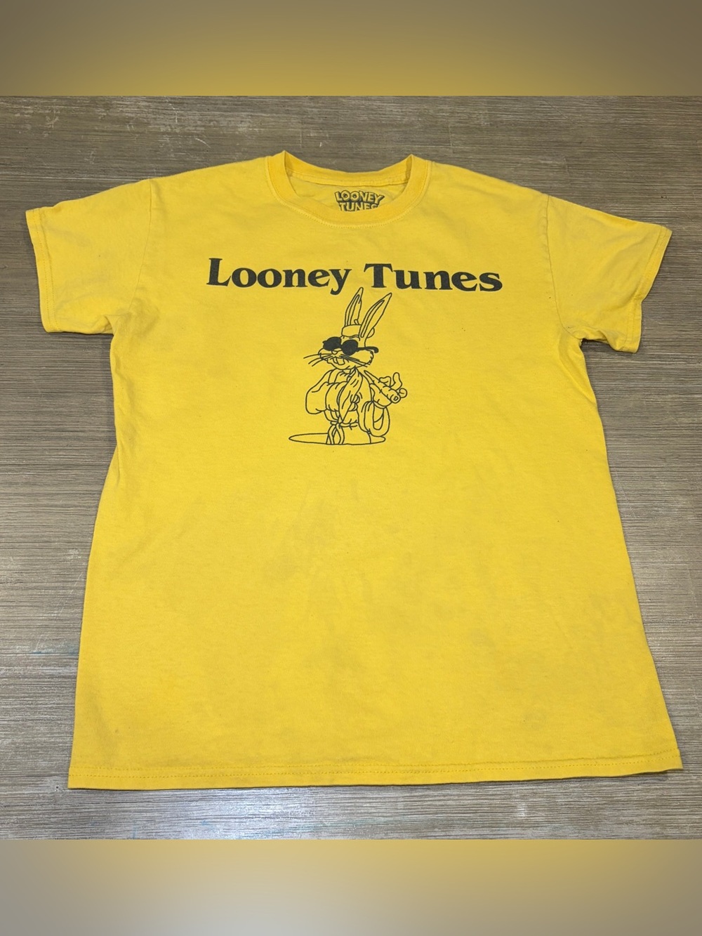 Warner Bros. Looney Tunes Yellow Graphic Tee with Black Print